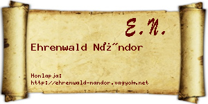 Ehrenwald Nándor névjegykártya
